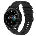 For Samsung  Galaxy Watch 4 Classic 46mm 20mm Wavy Dot Pattern Solid Color Silicone Watch Band(Black