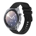 For Samsung Galaxy Watch3 45mm 22mm Wavy Dot Pattern Solid Color Silicone Watch Band(Black)
