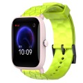 For Amazfit Pop Pro 20mm Football Pattern Solid Color Silicone Watch Band(Lime Green)