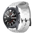 For Samsung Galaxy Watch3 45mm 22mm Football Pattern Solid Color Silicone Watch Band(White)