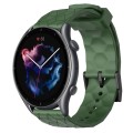 For Amazfit GTR 3 Pro 22mm Football Pattern Solid Color Silicone Watch Band(Army Green)