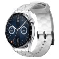 For Huawei Watch GT3 46mm 22mm Football Pattern Solid Color Silicone Watch Band(White)