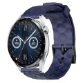 For Huawei Watch GT3 46mm 22mm Football Pattern Solid Color Silicone Watch Band(Navy Blue)