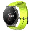 For Huawei GT2 Pro 22mm Football Pattern Solid Color Silicone Watch Band(Lime Green)