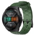 For Huawei Watch GT 2E 22mm Football Pattern Solid Color Silicone Watch Band(Army Green)