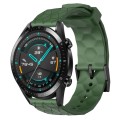 For Huawei GT2 46mm 22mm Football Pattern Solid Color Silicone Watch Band(Army Green)