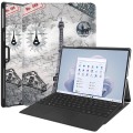 For Microsoft Surface Pro 9 JUNSUNMAY Custer Painted Stand Leather Tablet Case(Retro Tower)