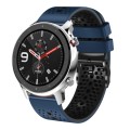 For Amazfit GTR 4 22mm Perforated Two-Color Silicone Watch Band(Midnight Blue+Black)