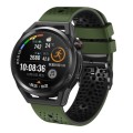For Huawei Watch GT Runner 22mm Perforated Two-Color Silicone Watch Band(Army Green+Black)