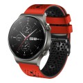 For Huawei GT2 Pro 22mm Perforated Two-Color Silicone Watch Band(Red+Black)