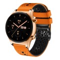 For Honor Watch GS 3 22mm Perforated Two-Color Silicone Watch Band(Orange+Black)