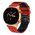 For Honor Watch GS 3 22mm Perforated Two-Color Silicone Watch Band(Red+Black)