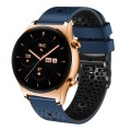 For Honor Watch GS 3 22mm Perforated Two-Color Silicone Watch Band(Midnight Blue+Black)