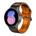 For Samsung Galaxy Watch 5 44mm Curved Texture Silicone Watch Band(Black+Orange)