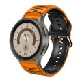 For Samsung Galaxy Watch 5 Pro 45mm Curved Texture Silicone Watch Band(Orange+Black)