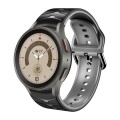 For Samsung Galaxy Watch 5 Pro 45mm Curved Texture Silicone Watch Band(Black+Grey)