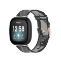 For Fitbit Versa 3 Nylon Weave Canvas Watch Band(Grey)