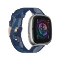 For Fitbit Sense Nylon Weave Canvas Watch Band(Blue)