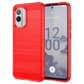 For Nokia X30 5G Brushed Texture Carbon Fiber TPU Phone Case(Red)