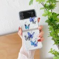 For SAMSUNG Galaxy Z Flip3 Butterfly Glitter  TPU Phone Case(Blue)