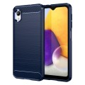 For Samsung Galaxy A23e Brushed Texture Carbon Fiber TPU Phone Case(Blue)