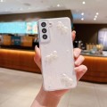 For Samsung Galaxy S21 5G Pearl Bow Glitter Epoxy TPU Phone Case(Three Knots)
