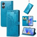 For OPPO  A17 Mandala Flower Embossed Leather Phone Case(Blue)