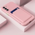 For Samsung Galaxy S23 5G Skin Feel Card TPU Contrast Color Button Phone Case(Pink)