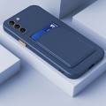 For Samsung Galaxy A54 5G Skin Feel Card TPU Contrast Color Button Phone Case(Dark Blue)
