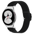 For Samsung Galaxy Watch 4 44mm Nylon Stretch Black Buckle Watch Band(Black)