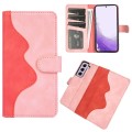 For Samsung Galaxy S23 5G Stitching Horizontal Flip Leather Phone Case(Red)