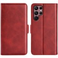For Samsung Galaxy S23 Ultra 5G Dual-side Magnetic Buckle Leather Phone Case(Red)