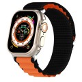 Double Color Nylon Watch Band For Apple Watch Ultra 49mm(Black+Orange)