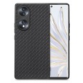 For Honor 70 Carbon Fiber Texture Leather Back Cover Phone Case(Black)