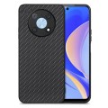 For Huawei Nova Y90 Carbon Fiber Texture Leather Back Cover Phone Case(Black)