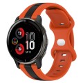 For Garmin Venu 2 Plus 20mm Butterfly Buckle Two-Color Silicone Watch Band(Orange+Black)