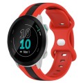 For Garmin Forerunner 55 20mm Butterfly Buckle Two-Color Silicone Watch Band(Red+Black)