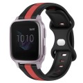 For Garmin Venu SQ 20mm Butterfly Buckle Two-Color Silicone Watch Band(Black+Red)