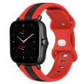 For Amazfit GTS 2E 20mm Butterfly Buckle Two-Color Silicone Watch Band(Red+Black)