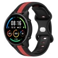 For Xiaomi MI Watch Color 22mm Butterfly Buckle Two-Color Silicone Watch Band(Black+Red)