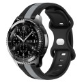 For Samsung Gear S3 Frontier 22mm Butterfly Buckle Two-Color Silicone Watch Band(Black+Grey)
