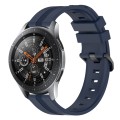 For Samsung Galaxy Watch 46mm 22mm Concave Striped Slicone Watch Band(Navy Blue)