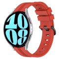 For Samsung Galaxy Watch 6 44mm 20mm Concave Striped Slicone Watch Band(Red)