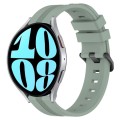 For Samsung Galaxy Watch 6 40mm 20mm Concave Striped Slicone Watch Band(Grayish Green)