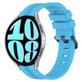 For Samsung Galaxy Watch 6 40mm 20mm Concave Striped Slicone Watch Band(Skyblue)