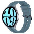 For Samsung Galaxy Watch 6 40mm 20mm Concave Striped Slicone Watch Band(Rock Cyan)