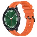 For Samsung Galaxy Watch 6 Classic 47mm 20mm Concave Striped Slicone Watch Band(Orange)