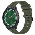 For Samsung Galaxy Watch 6 Classic 43mm 20mm Concave Striped Slicone Watch Band(Armygreen)