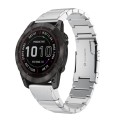 For Garmin Fenix 7X 26mm Tortoise Shell Stainless Steel Watch Band(Sliver)