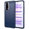 For Xiaomi Redmi K60 Pro Brushed Texture Carbon Fiber TPU Phone Case(Blue)